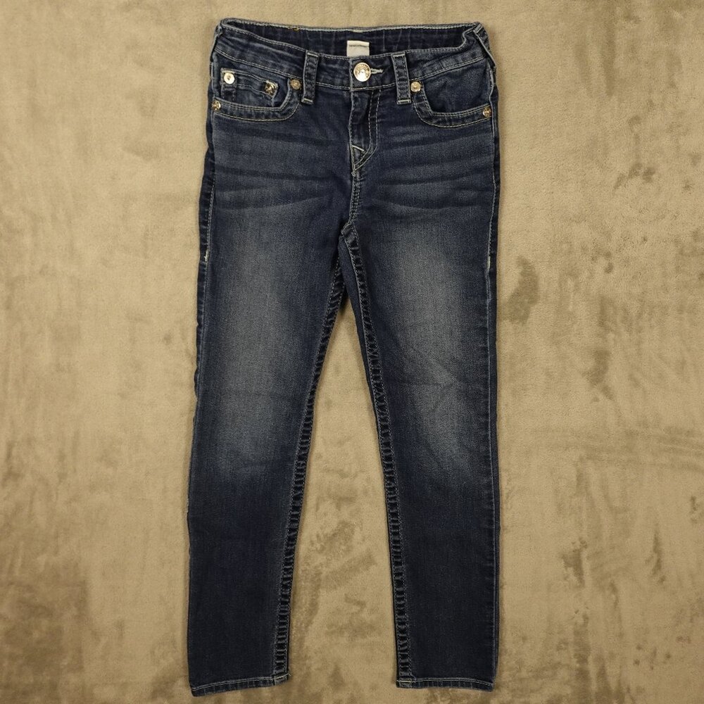 True Religion Jeans Slim Boys’ Size 10 Dark Wash Denim Adjustable Waist
